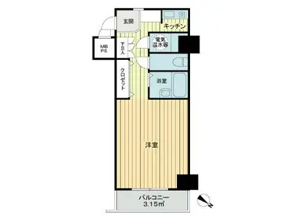 ライオンズマンション平沼第3(ワンルーム/4階)の間取り写真