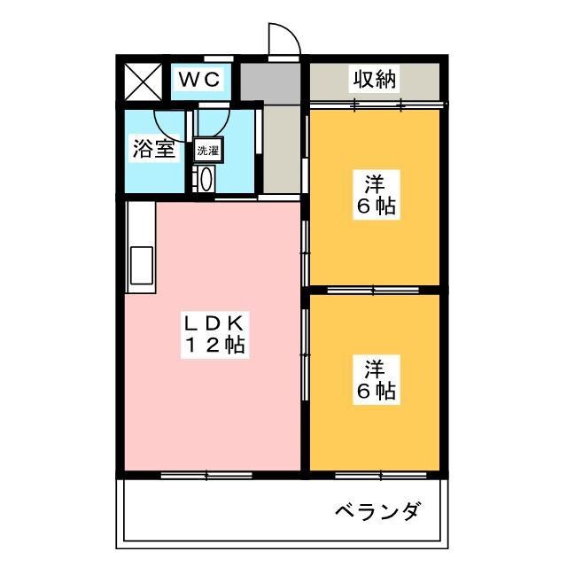 MKビル(2LDK/2階)の間取り写真