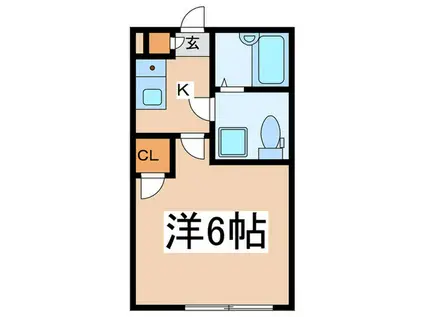 アザーレ生田II(1K/1階)の間取り写真