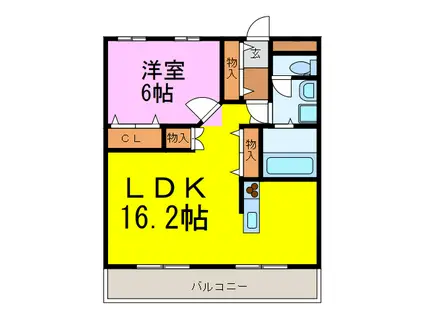 今成マンション(1LDK/2階)の間取り写真