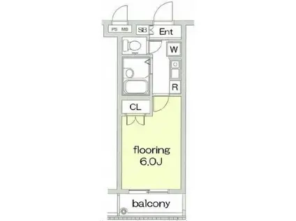 グランヴァン西馬込 BT(1K/4階)の間取り写真