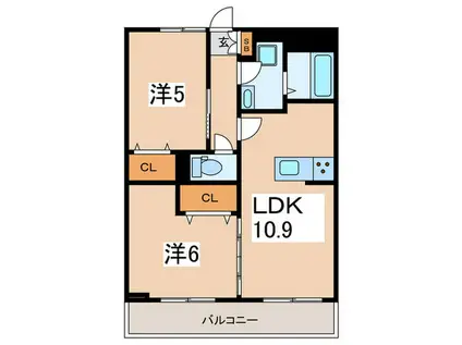 リコルテ湘南II(2LDK/3階)の間取り写真