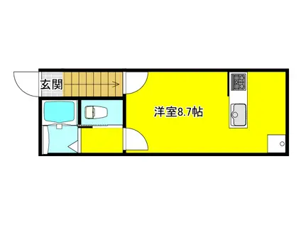 東尻池ハイツ(ワンルーム/2階)の間取り写真