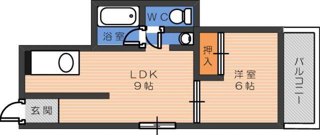 サンハイツ駒川(1LDK/3階)の間取り写真