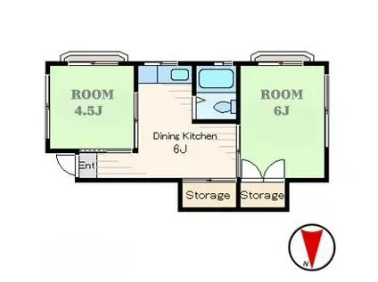 コーポコトブキ(2DK/1階)の間取り写真