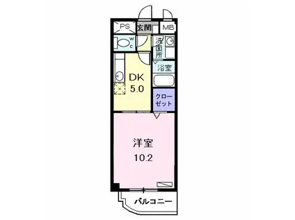 SOLEIL HONJIN(1DK/3階)の間取り写真