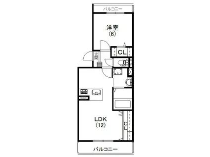 コッペル(1LDK/4階)の間取り写真
