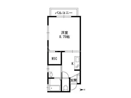 セントラルバレー(1K/1階)の間取り写真