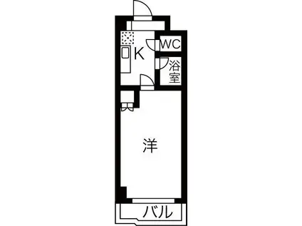 ハウザー高畑(1K/2階)の間取り写真