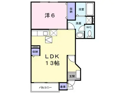エテルノ・スクウェア参番館(1LDK/1階)の間取り写真