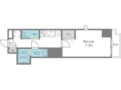 リデア南堀江(1K/3階)の間取り写真