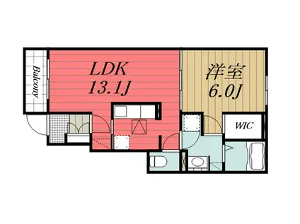 ラルーチェI(1LDK/1階)の間取り写真
