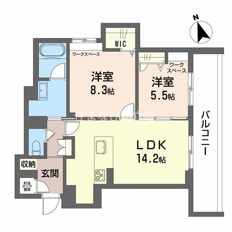 カーサ・レジデンス(2LDK/2階)の間取り写真
