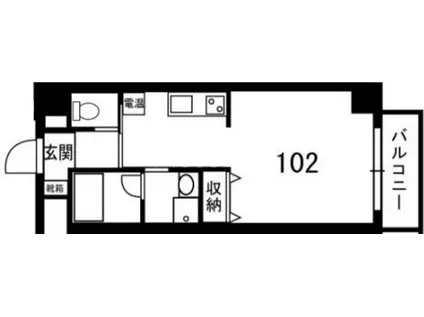 ルシエール(ワンルーム/2階)の間取り写真