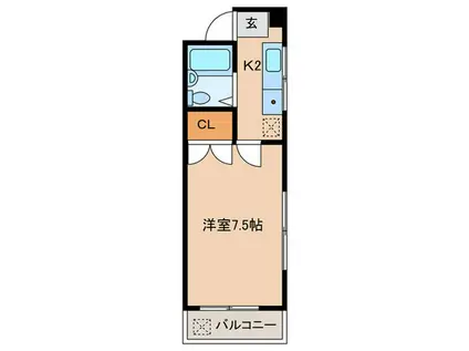 コーポ英大(1K/3階)の間取り写真