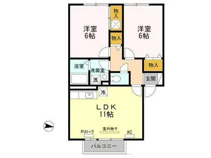 メゾン・ド・マリアージュN102(2LDK/1階)の間取り写真