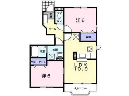 パレス吉元III(2LDK/1階)の間取り写真
