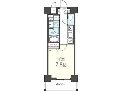 メゾン ド ソレイユ(1K/4階)の間取り写真