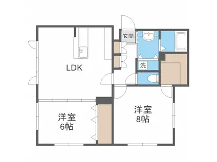 大下ビル(1DK/4階)の間取り写真