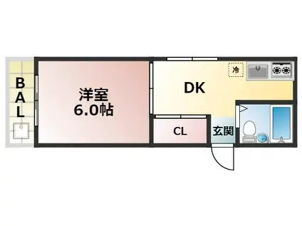 池之端ヒルズ(1K/3階)の間取り写真