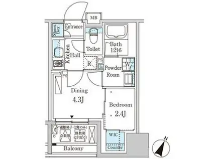 パークアクシス神保町(1DK/6階)の間取り写真