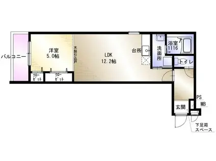 フジパレスエンII番館(1LDK/3階)の間取り写真