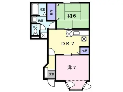 プルミエール(2DK/1階)の間取り写真