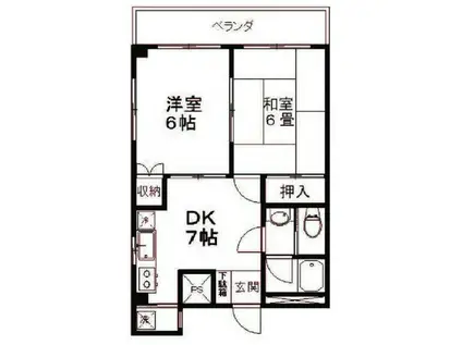 アーバンハイツ(2DK/3階)の間取り写真