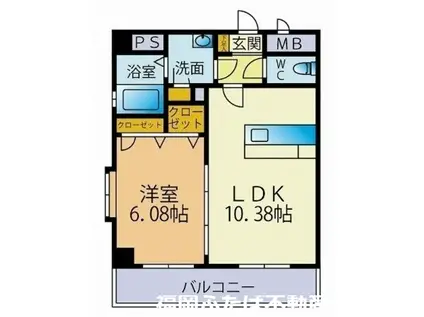 カラコレスIII(1LDK/4階)の間取り写真