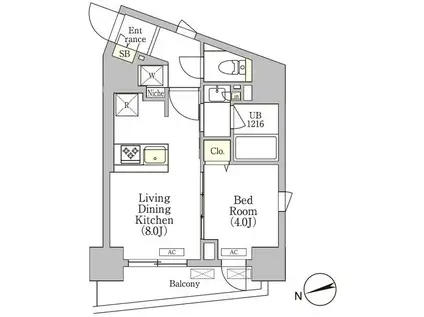 LA PERLA TAKANAWA LA PERLA TAKANAWA(1LDK/10階)の間取り写真