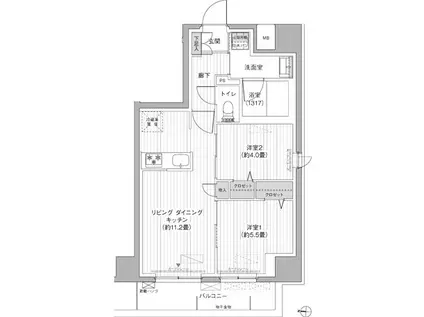 YS本所(2LDK/2階)の間取り写真