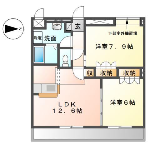 イーストピア(2LDK/2階)の間取り写真