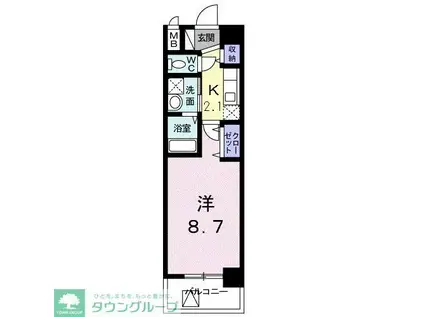 エレガンス富士(1K/4階)の間取り写真