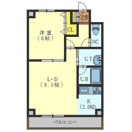 NEO21(1LDK/6階)の間取り写真