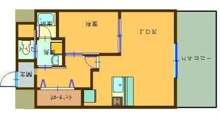 SAI宇宿(1LDK/12階)の間取り写真