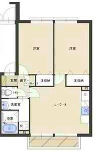 ガーデンコート西添(2LDK/2階)の間取り写真