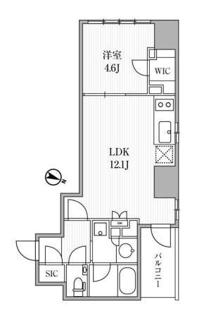 ディームス大手町ノース(1LDK/5階)の間取り写真