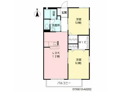 イメジス(2LDK/2階)の間取り写真