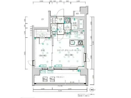 アルテシモ レフィナ(1LDK/7階)の間取り写真
