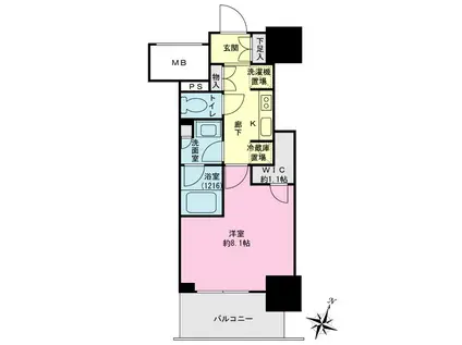 プライムスタイル川崎(1K/7階)の間取り写真