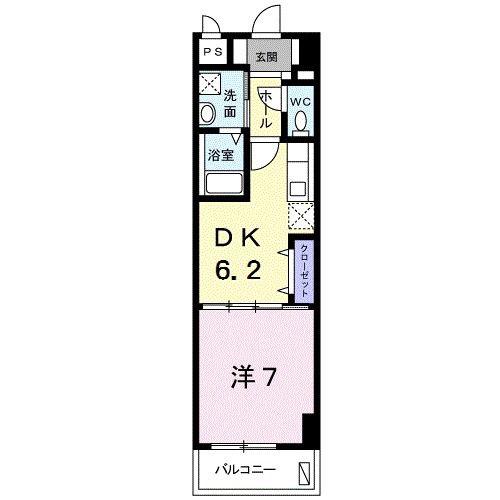 サニーヒル タマイ(1DK/3階)の間取り写真