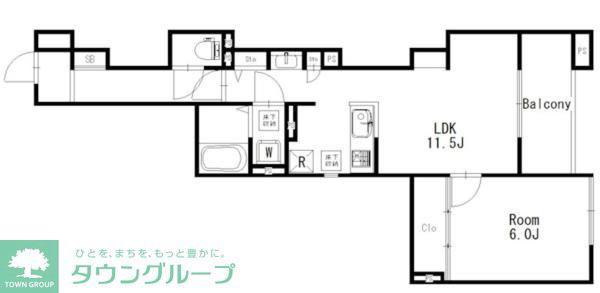 シャトネルA(1LDK/1階)の間取り写真