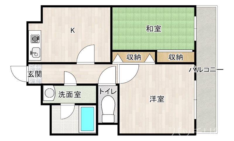 モアフィールド箱崎II(2DK/13階)の間取り写真