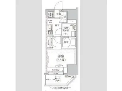 ルフレプレミアム川崎(1K/5階)の間取り写真