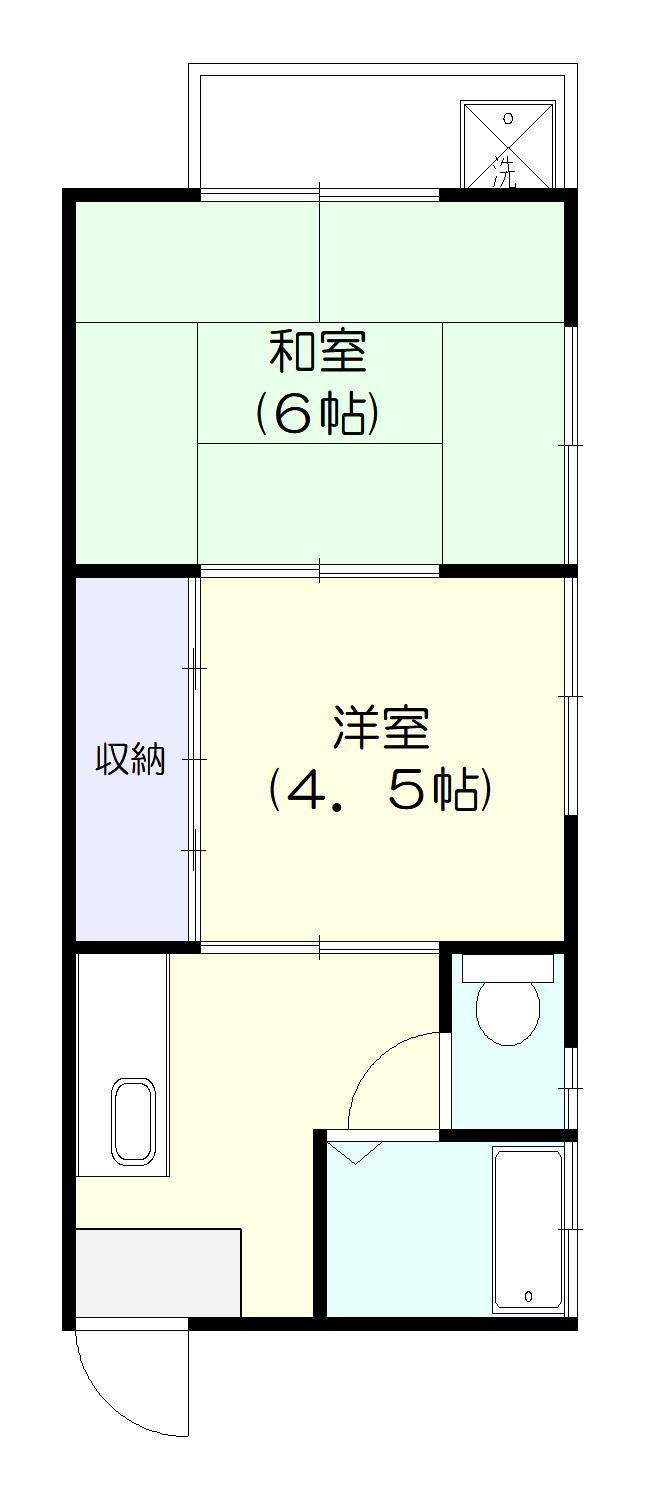 パラスト ハイム 江川(2K/2階)の間取り写真
