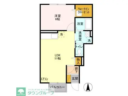 ウィステリア ドゥーエ(1LDK/1階)の間取り写真