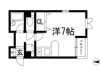 マンションゆう(ワンルーム/2階)の間取り写真