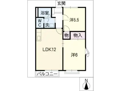 SCENE88(2LDK/1階)の間取り写真