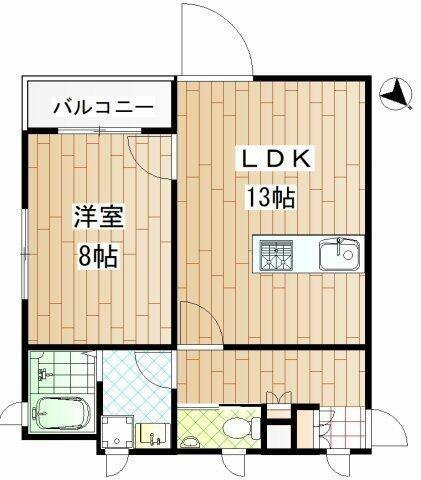 ブロケードグレース(1LDK/2階)の間取り写真