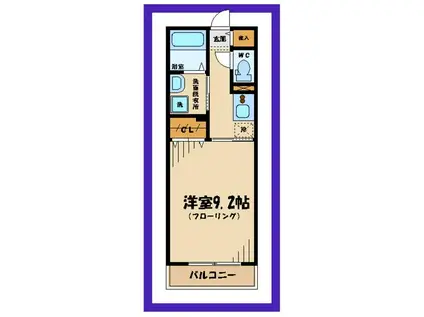 ワン シーダー ヒルズ(1K/2階)の間取り写真